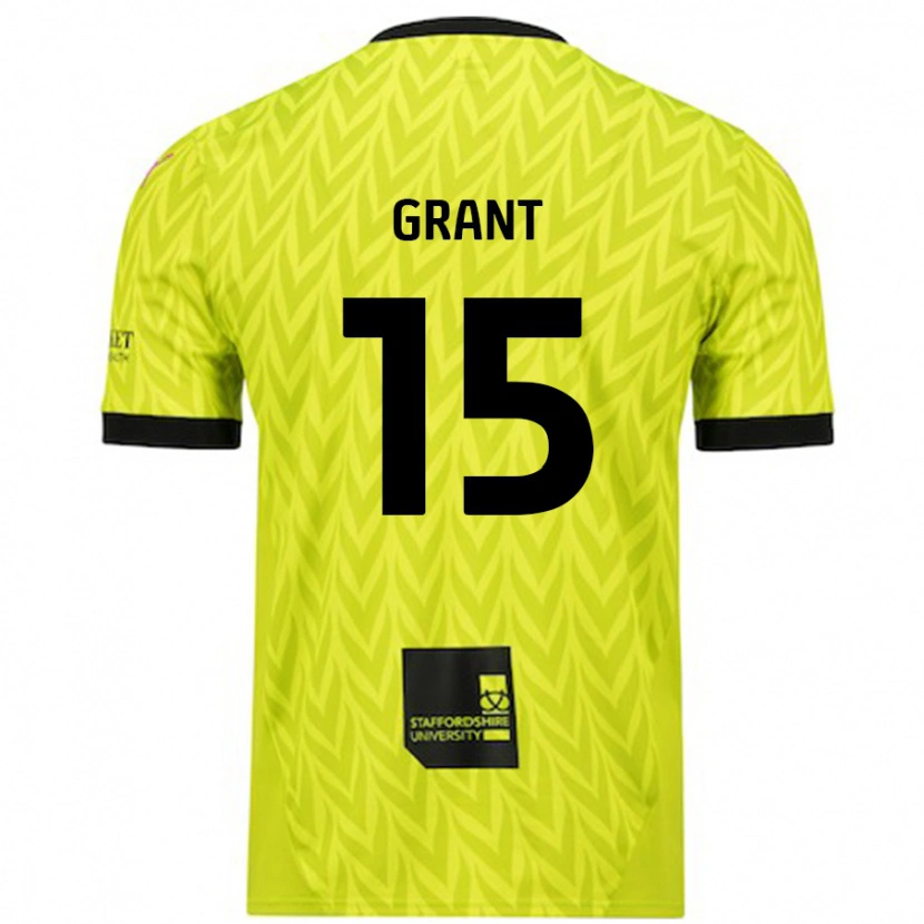 Danxen Män Conor Grant #15 Fluorescerande Grön Bortatröja Matchtröjor 2024/25 Tröjor T-Tröja