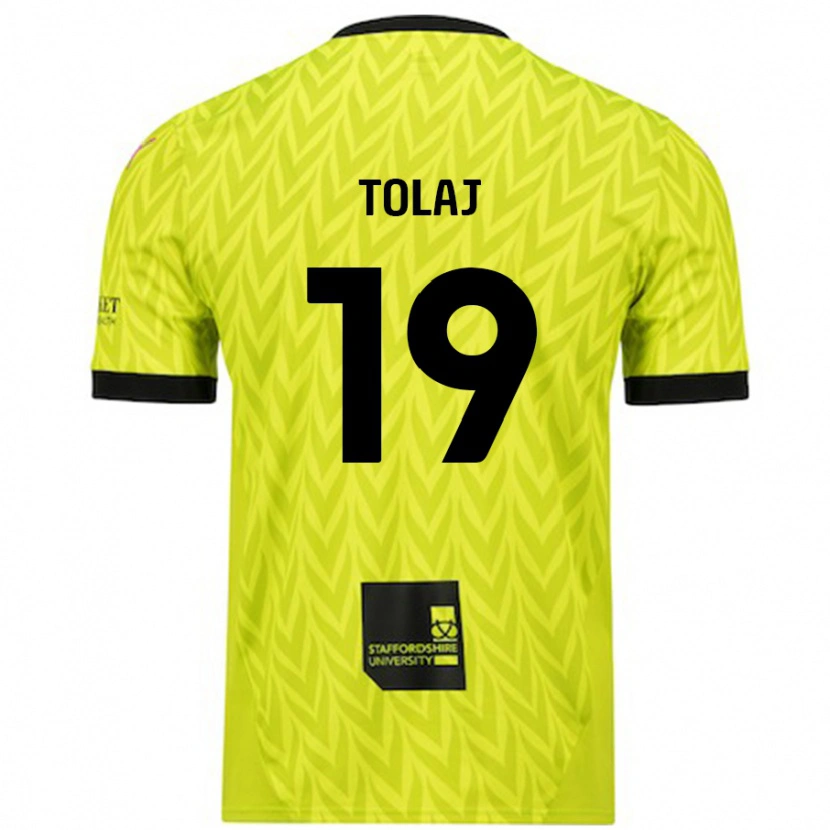 Danxen Män Lorent Tolaj #19 Fluorescerande Grön Bortatröja Matchtröjor 2024/25 Tröjor T-Tröja