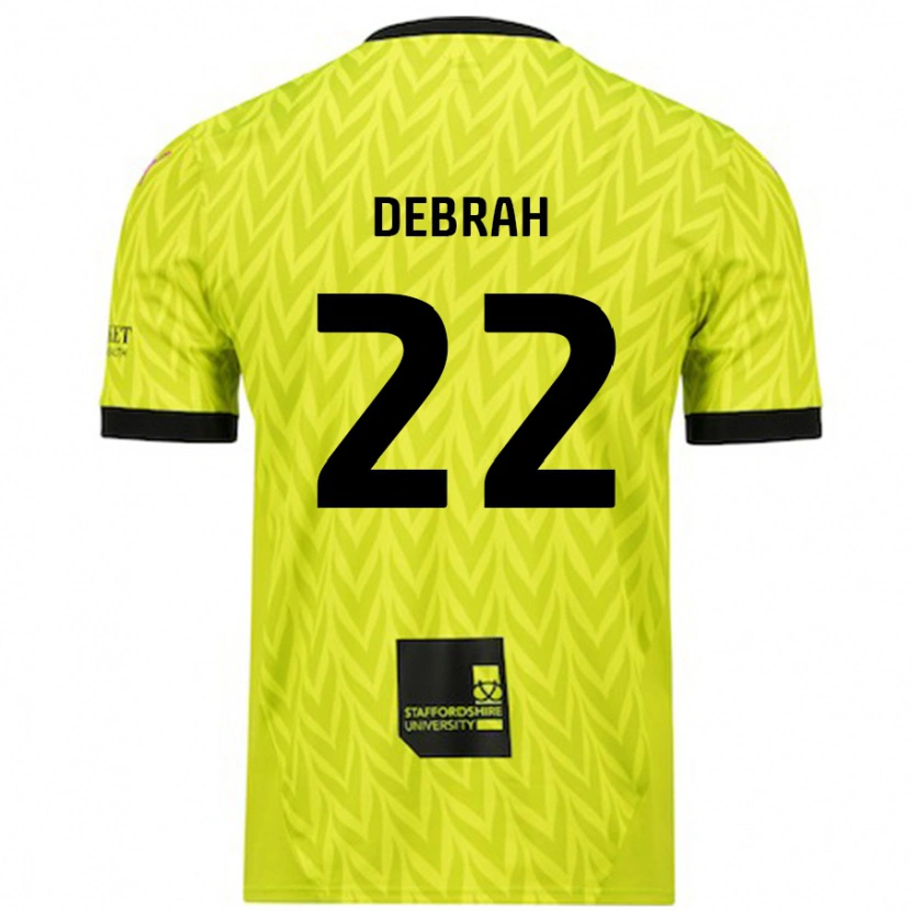 Danxen Män Jesse Debrah #22 Fluorescerande Grön Bortatröja Matchtröjor 2024/25 Tröjor T-Tröja