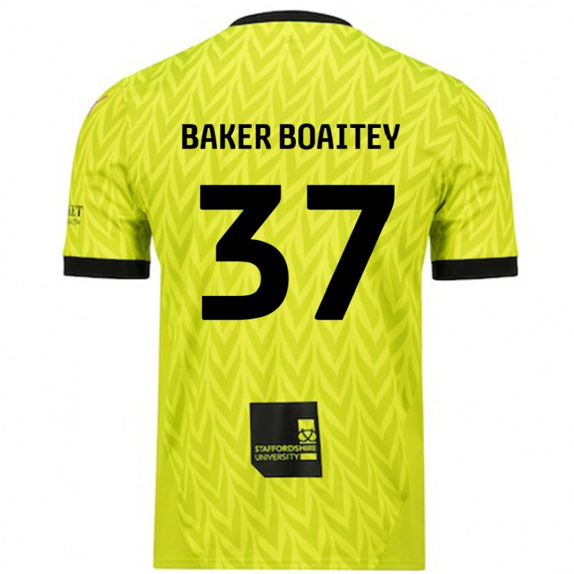 Danxen Män Benicio Baker-Boaitey #37 Fluorescerande Grön Bortatröja Matchtröjor 2024/25 Tröjor T-Tröja