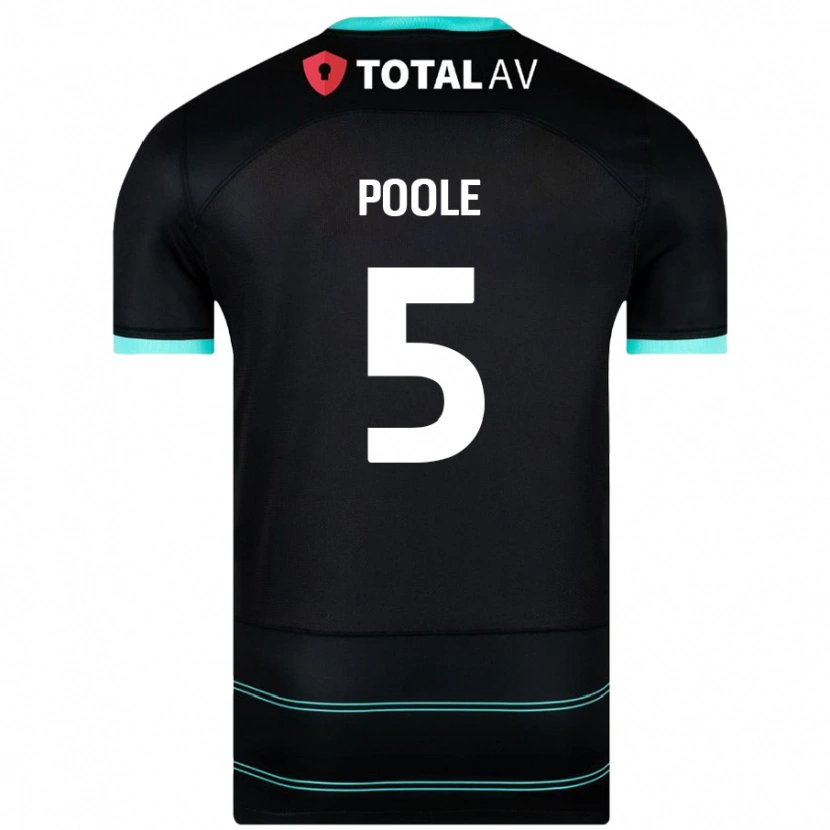 Danxen Män Regan Poole #5 Svart Bortatröja Matchtröjor 2024/25 Tröjor T-Tröja