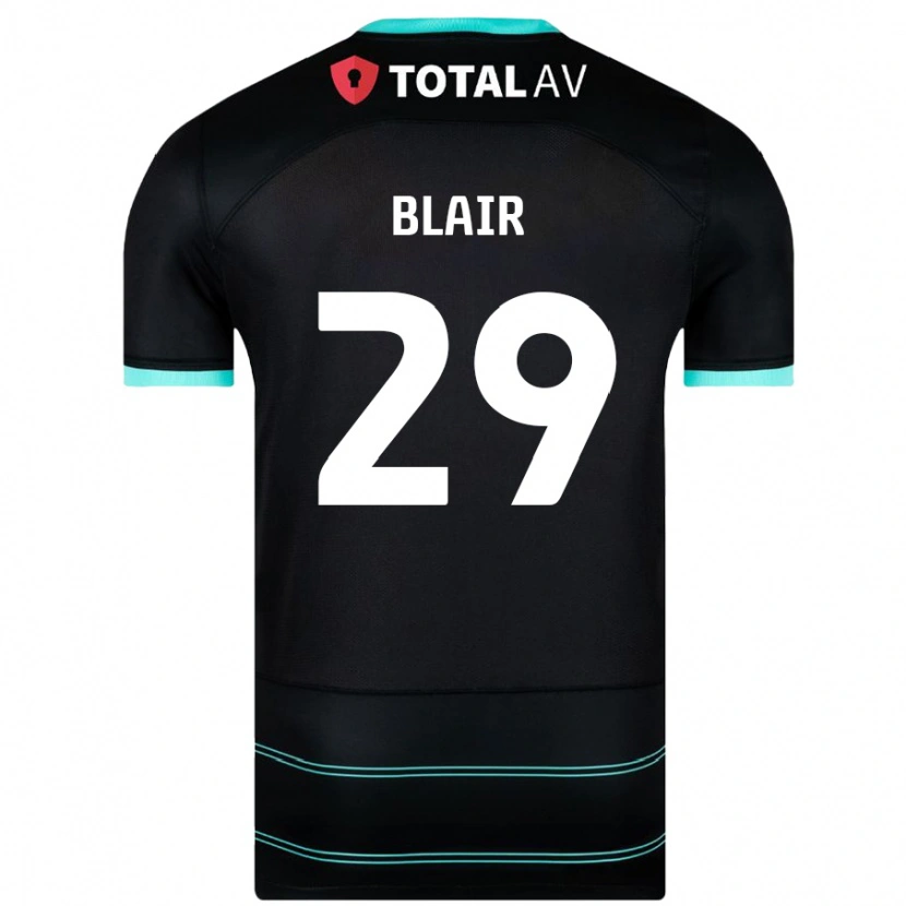 Danxen Män Harvey Blair #29 Svart Bortatröja Matchtröjor 2024/25 Tröjor T-Tröja