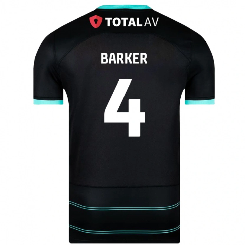 Danxen Män Sophie Barker #4 Svart Bortatröja Matchtröjor 2024/25 Tröjor T-Tröja
