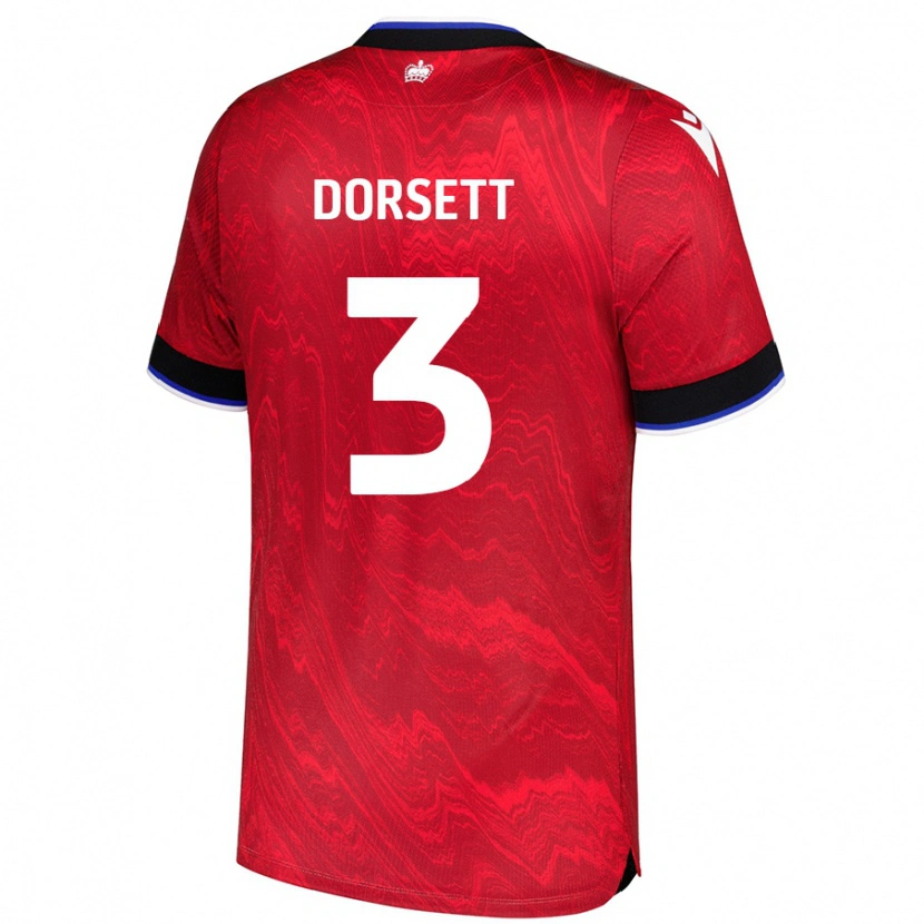 Danxen Män Jeriel Dorsett #3 Röd Svart Bortatröja Matchtröjor 2024/25 Tröjor T-Tröja