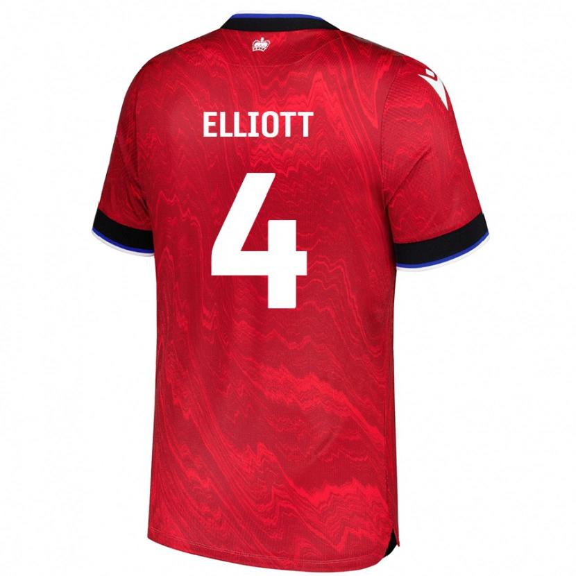 Danxen Män Ben Elliott #4 Röd Svart Bortatröja Matchtröjor 2024/25 Tröjor T-Tröja