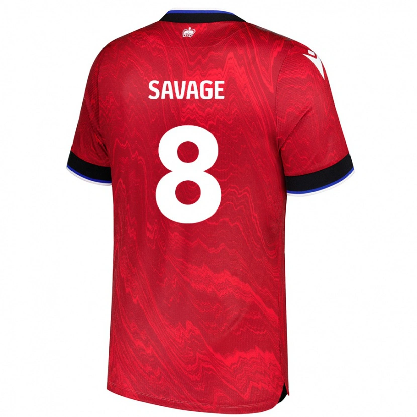 Danxen Män Charlie Savage #8 Röd Svart Bortatröja Matchtröjor 2024/25 Tröjor T-Tröja