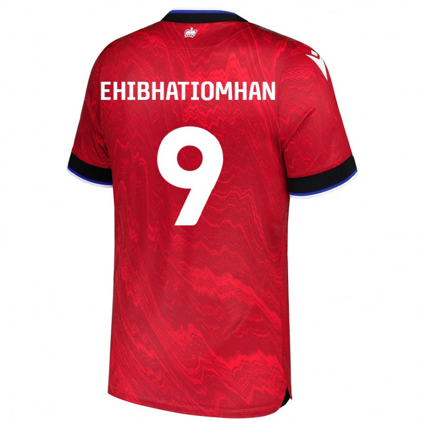 Danxen Män Kelvin Ehibhatiomhan #9 Röd Svart Bortatröja Matchtröjor 2024/25 Tröjor T-Tröja