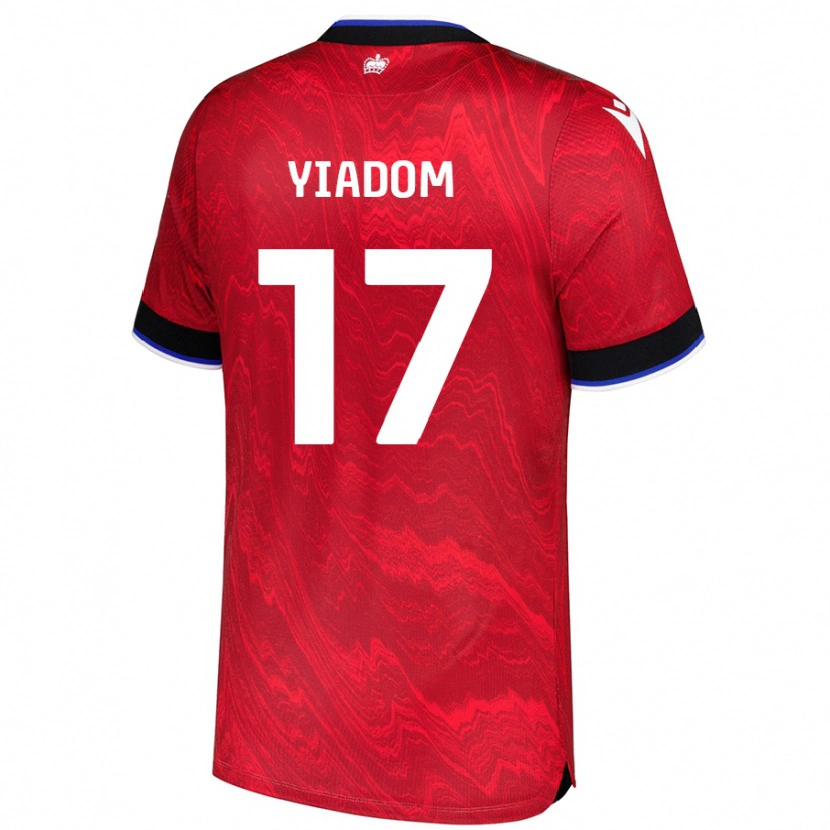 Danxen Män Andy Yiadom #17 Röd Svart Bortatröja Matchtröjor 2024/25 Tröjor T-Tröja