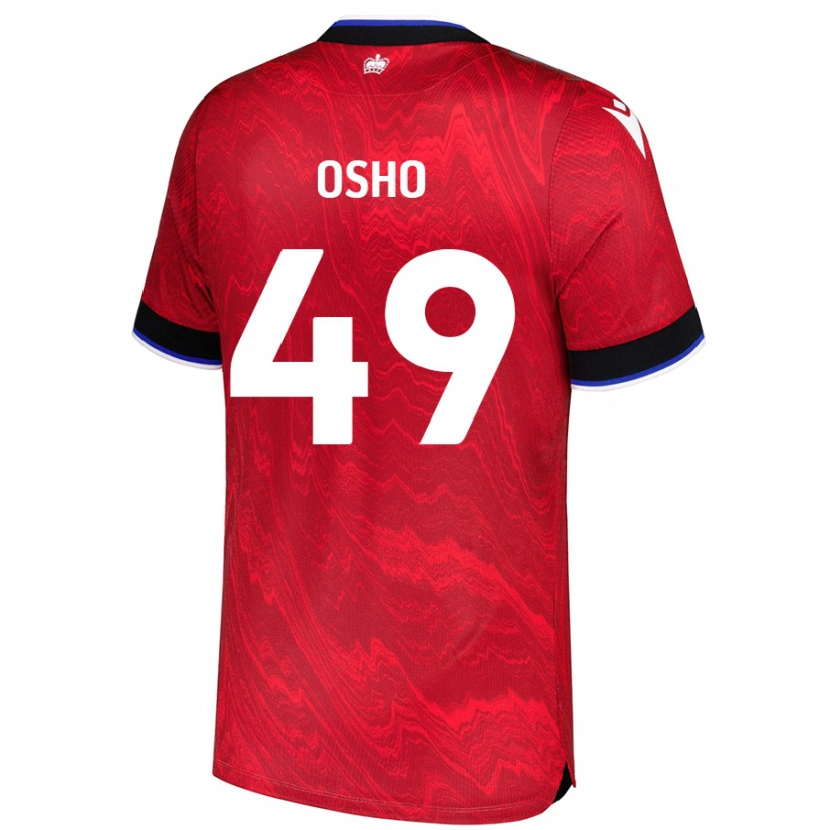 Danxen Män Emmanuel Osho #49 Röd Svart Bortatröja Matchtröjor 2024/25 Tröjor T-Tröja