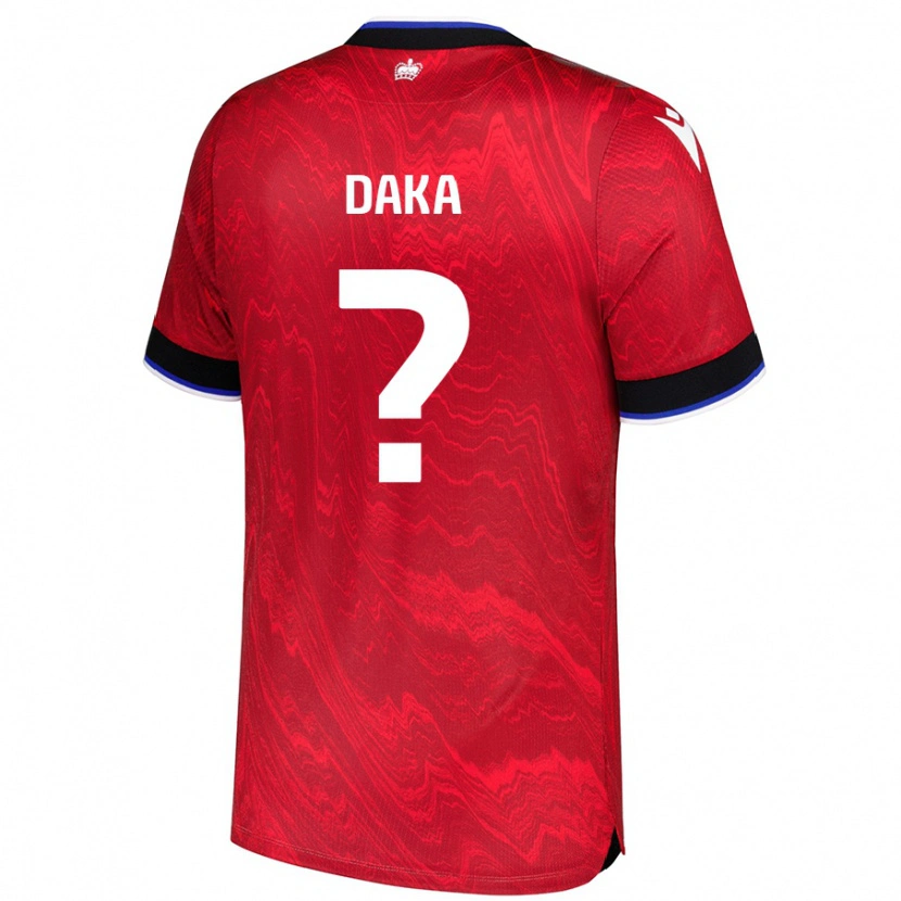 Danxen Män Lucas Daka #0 Röd Svart Bortatröja Matchtröjor 2024/25 Tröjor T-Tröja