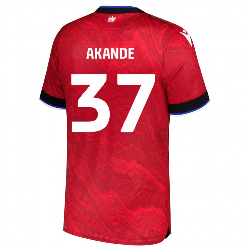 Danxen Män Adrian Akande #37 Röd Svart Bortatröja Matchtröjor 2024/25 Tröjor T-Tröja