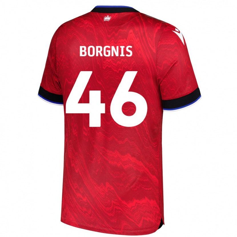 Danxen Män Jacob Borgnis #46 Röd Svart Bortatröja Matchtröjor 2024/25 Tröjor T-Tröja