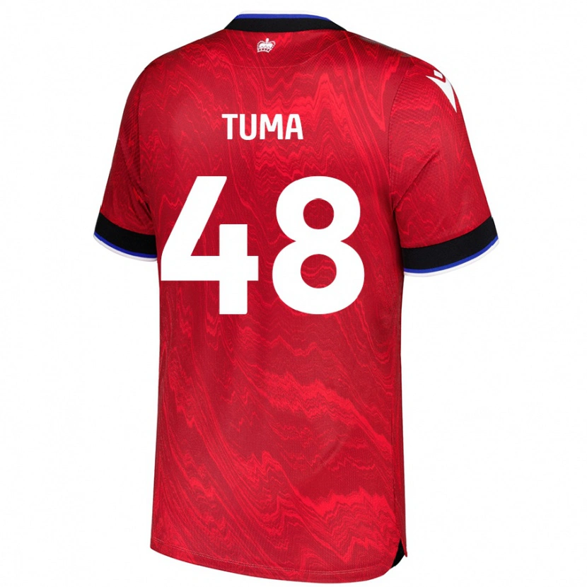 Danxen Män Basil Tuma #48 Röd Svart Bortatröja Matchtröjor 2024/25 Tröjor T-Tröja