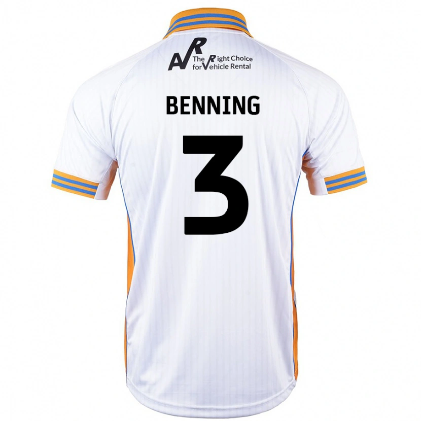 Danxen Män Mal Benning #3 Vit Bortatröja Matchtröjor 2024/25 Tröjor T-Tröja