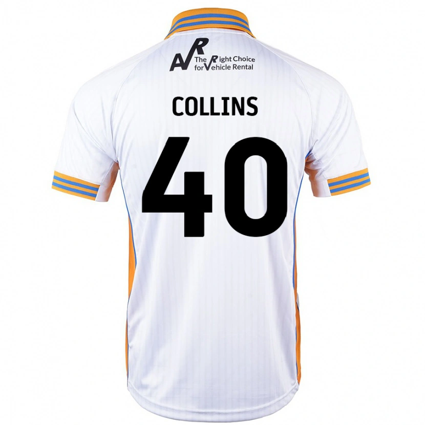 Danxen Män Jude Collins #40 Vit Bortatröja Matchtröjor 2024/25 Tröjor T-Tröja