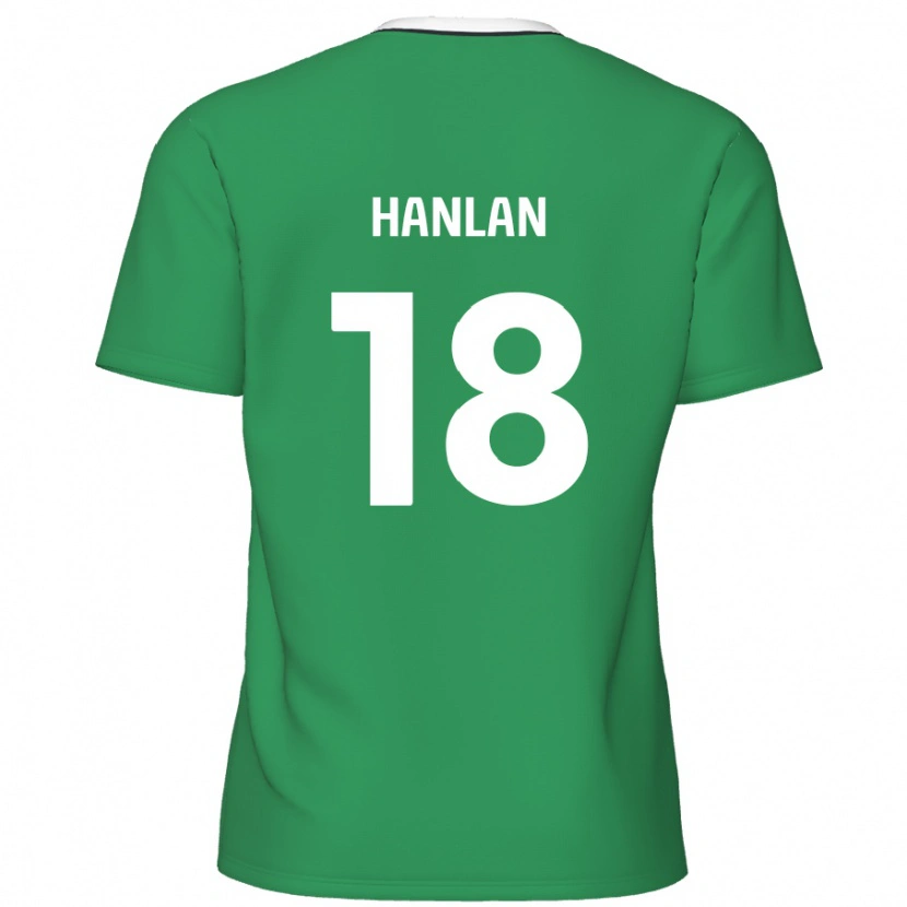 Danxen Män Brandon Hanlan #18 Gröna Vita Ränder Bortatröja Matchtröjor 2024/25 Tröjor T-Tröja