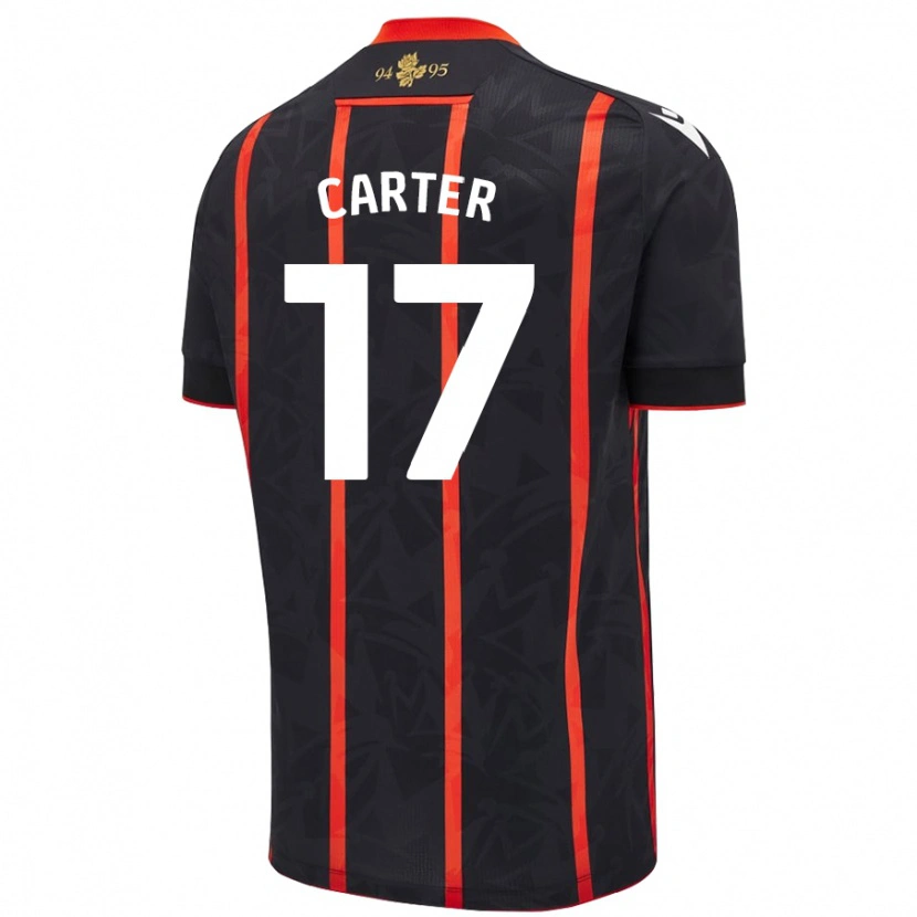 Danxen Män Hayden Carter #17 Svart Röd Bortatröja Matchtröjor 2024/25 Tröjor T-Tröja