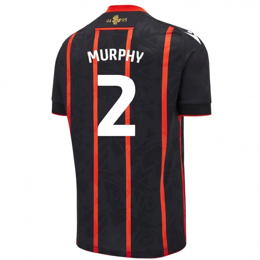 Danxen Män Niamh Murphy #2 Svart Röd Bortatröja Matchtröjor 2024/25 Tröjor T-Tröja