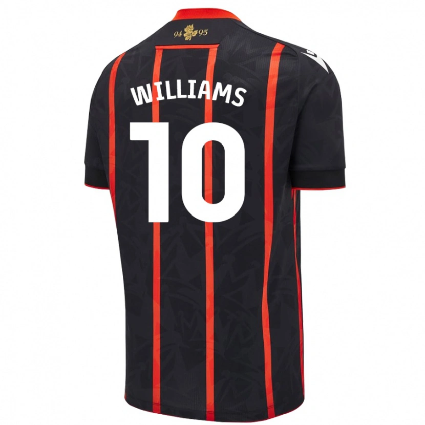 Danxen Män Chloe Williams #10 Svart Röd Bortatröja Matchtröjor 2024/25 Tröjor T-Tröja