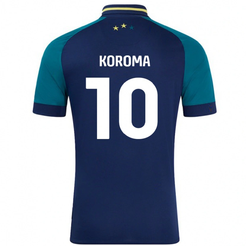 Danxen Män Josh Koroma #10 Marinblå Mörkgrön Bortatröja Matchtröjor 2024/25 Tröjor T-Tröja