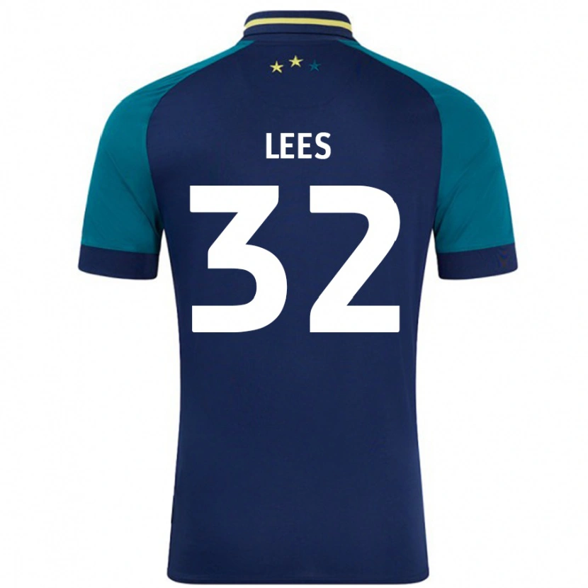 Danxen Män Tom Lees #32 Marinblå Mörkgrön Bortatröja Matchtröjor 2024/25 Tröjor T-Tröja