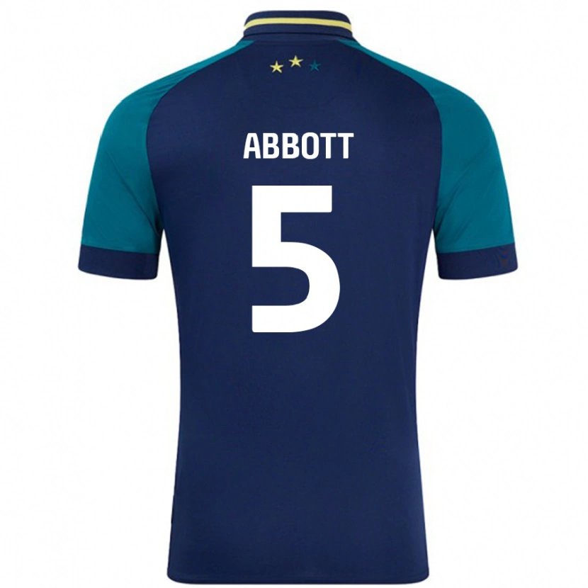 Danxen Män Vicky Abbott #5 Marinblå Mörkgrön Bortatröja Matchtröjor 2024/25 Tröjor T-Tröja