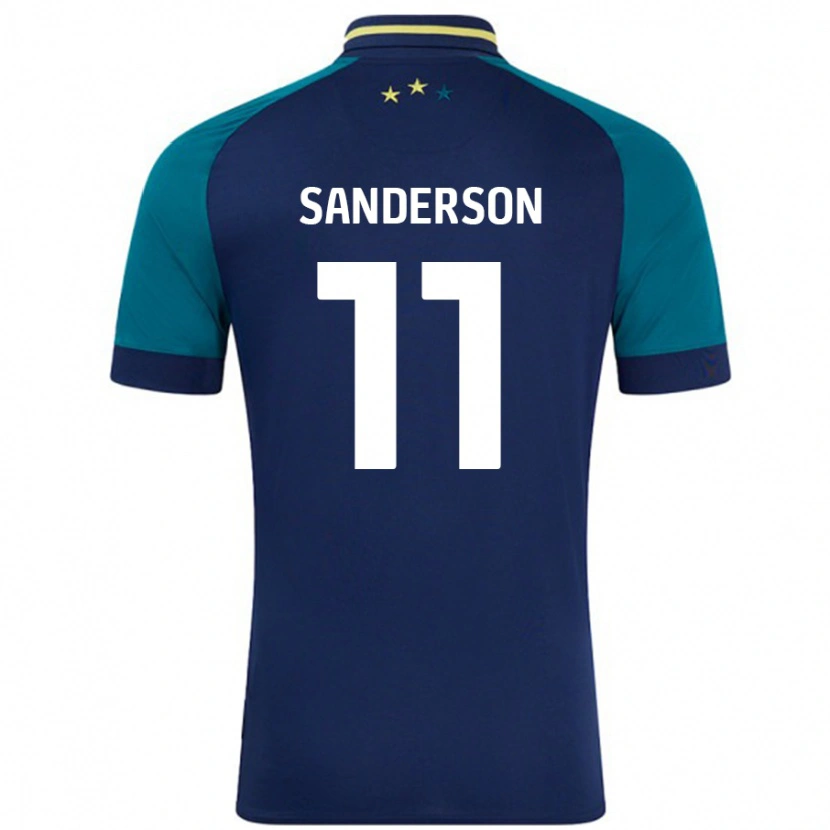 Danxen Män Brittany Sanderson #11 Marinblå Mörkgrön Bortatröja Matchtröjor 2024/25 Tröjor T-Tröja