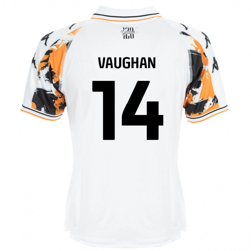 Danxen Män Harry Vaughan #14 Vit Bortatröja Matchtröjor 2024/25 Tröjor T-Tröja