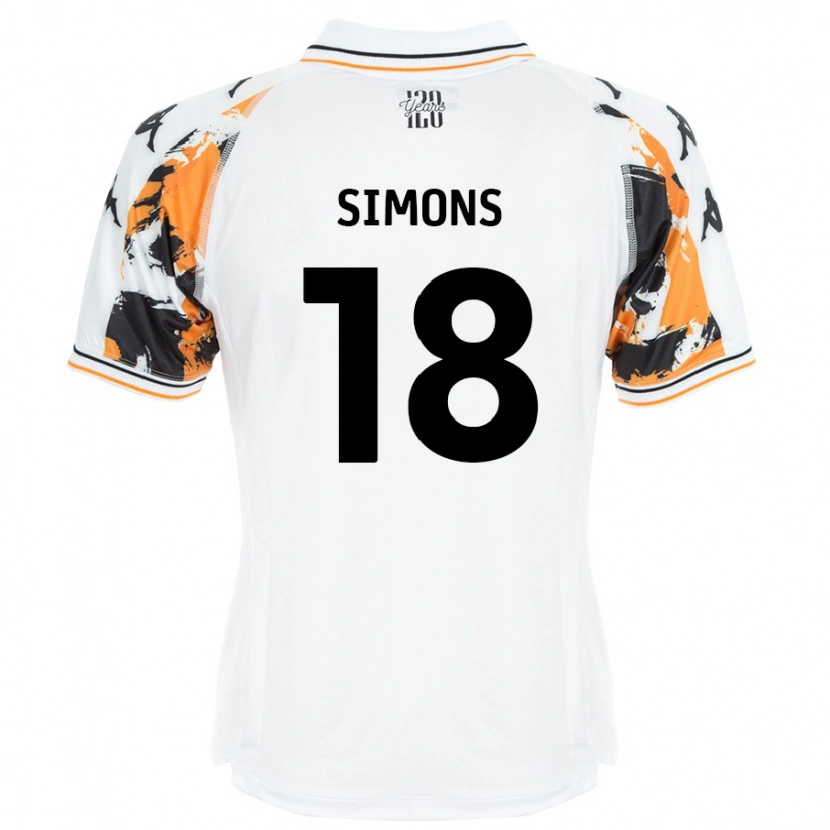 Danxen Män Xavier Simons #18 Vit Bortatröja Matchtröjor 2024/25 Tröjor T-Tröja