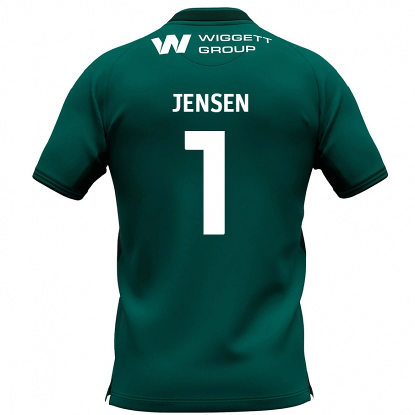 Danxen Män Lukas Jensen #1 Grön Bortatröja Matchtröjor 2024/25 Tröjor T-Tröja