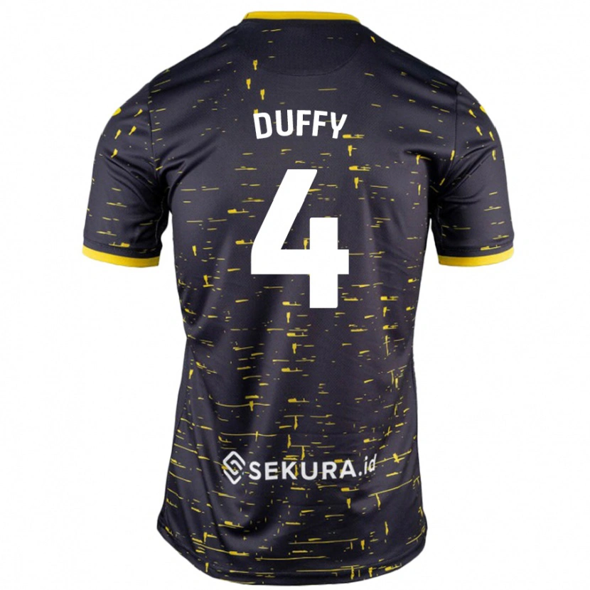 Danxen Män Shane Duffy #4 Svart Gul Bortatröja Matchtröjor 2024/25 Tröjor T-Tröja