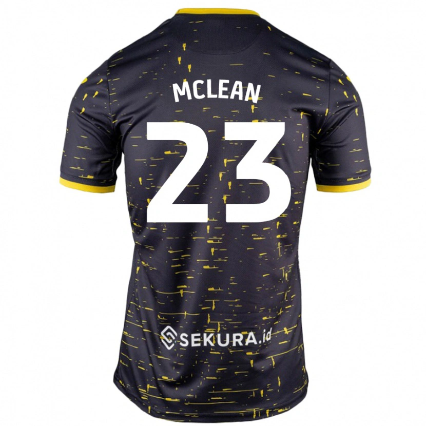 Danxen Män Kenny Mclean #23 Svart Gul Bortatröja Matchtröjor 2024/25 Tröjor T-Tröja