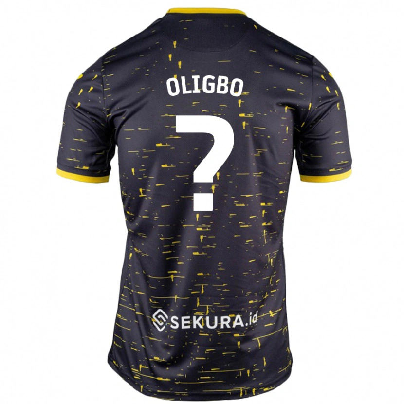 Danxen Män Finlay Oligbo #0 Svart Gul Bortatröja Matchtröjor 2024/25 Tröjor T-Tröja
