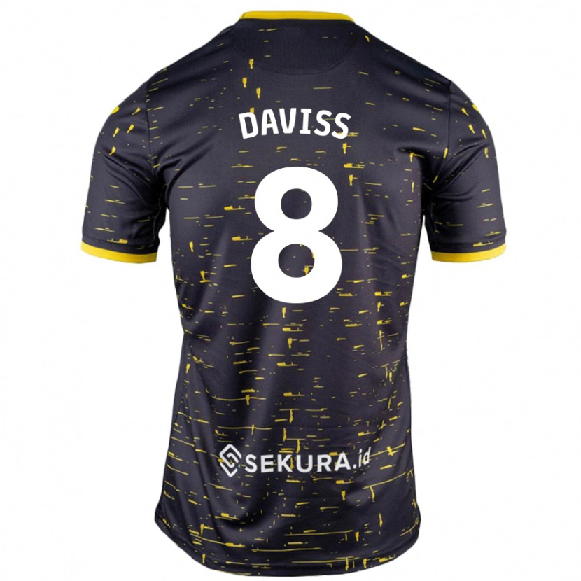 Danxen Män Millie Daviss #8 Svart Gul Bortatröja Matchtröjor 2024/25 Tröjor T-Tröja