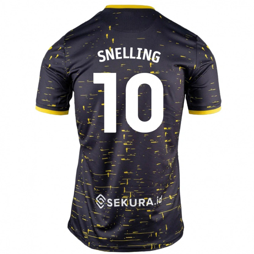 Danxen Män Natasha Snelling #10 Svart Gul Bortatröja Matchtröjor 2024/25 Tröjor T-Tröja