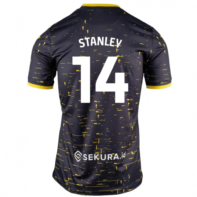 Danxen Män Kathryn Stanley #14 Svart Gul Bortatröja Matchtröjor 2024/25 Tröjor T-Tröja