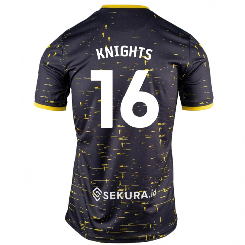 Danxen Män Katie Knights #16 Svart Gul Bortatröja Matchtröjor 2024/25 Tröjor T-Tröja