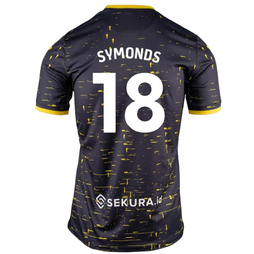 Danxen Män Freya Symonds #18 Svart Gul Bortatröja Matchtröjor 2024/25 Tröjor T-Tröja
