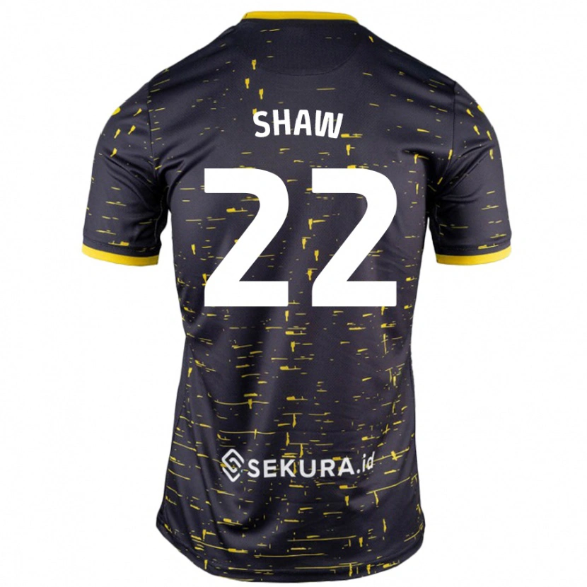 Danxen Män Shannon Shaw #22 Svart Gul Bortatröja Matchtröjor 2024/25 Tröjor T-Tröja
