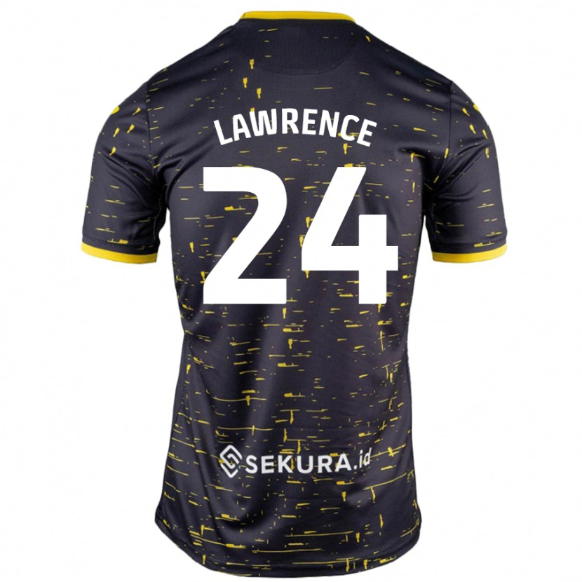 Danxen Män Rachel Lawrence #24 Svart Gul Bortatröja Matchtröjor 2024/25 Tröjor T-Tröja