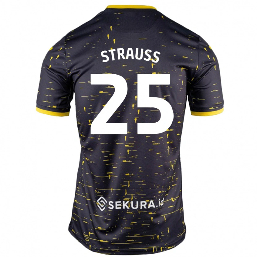 Danxen Män Hope Strauss #25 Svart Gul Bortatröja Matchtröjor 2024/25 Tröjor T-Tröja