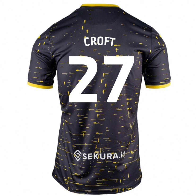 Danxen Män Mary Croft #27 Svart Gul Bortatröja Matchtröjor 2024/25 Tröjor T-Tröja
