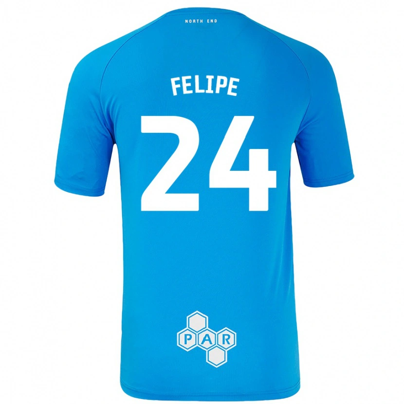 Danxen Män Felipe #24 Himmelsblå Bortatröja Matchtröjor 2024/25 Tröjor T-Tröja