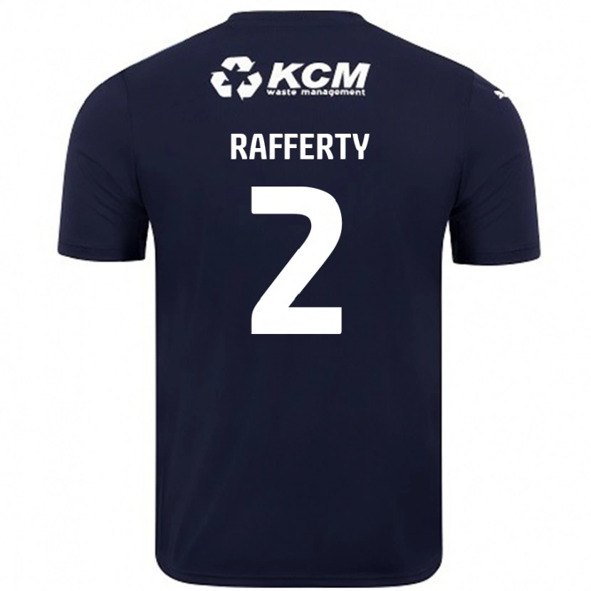 Danxen Män Joe Rafferty #2 Marinblå Bortatröja Matchtröjor 2024/25 Tröjor T-Tröja