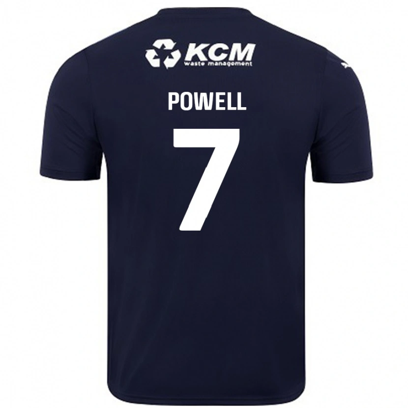Danxen Män Joe Powell #7 Marinblå Bortatröja Matchtröjor 2024/25 Tröjor T-Tröja