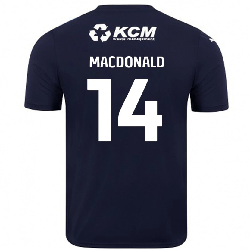 Danxen Män Alex Macdonald #14 Marinblå Bortatröja Matchtröjor 2024/25 Tröjor T-Tröja