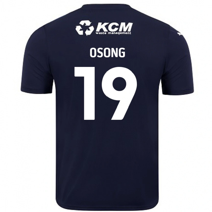 Danxen Män Detlef Esapa Osong #19 Marinblå Bortatröja Matchtröjor 2024/25 Tröjor T-Tröja
