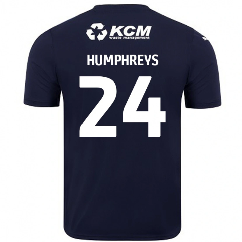 Danxen Män Cameron Humphreys #24 Marinblå Bortatröja Matchtröjor 2024/25 Tröjor T-Tröja