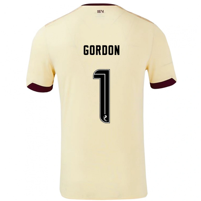 Danxen Män Craig Gordon #1 Grädde Bourgogne Bortatröja Matchtröjor 2024/25 Tröjor T-Tröja