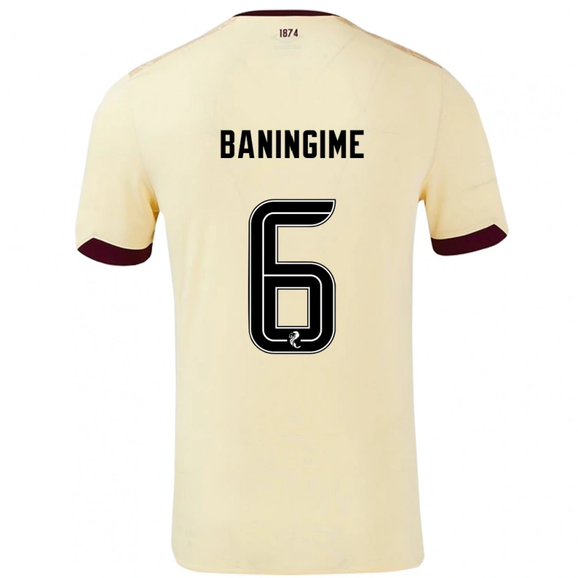 Danxen Män Beni Baningime #6 Grädde Bourgogne Bortatröja Matchtröjor 2024/25 Tröjor T-Tröja